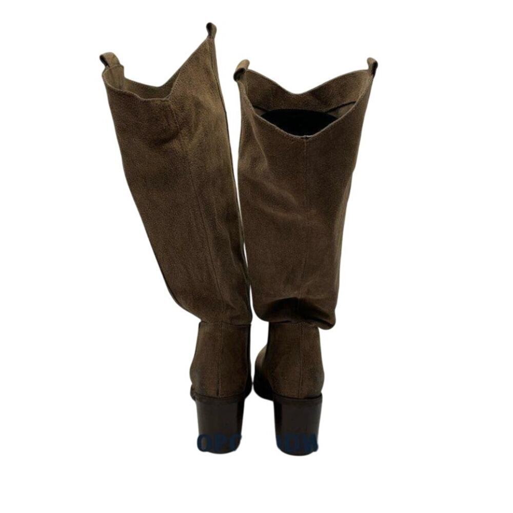8 by YOOX Brown Suede Knee High Boots Size 39 Italian Equestrian - Picture 8 of 10